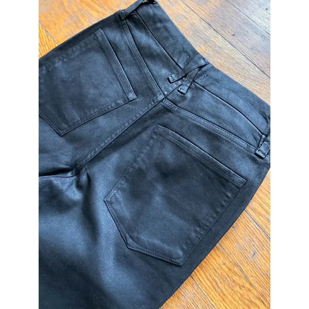 GOOD AMERICAN Black Coated Straight Jeans sz 6/29 (NWOT)